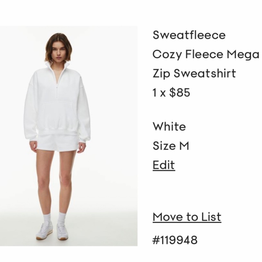 Aritzia sweat fleece